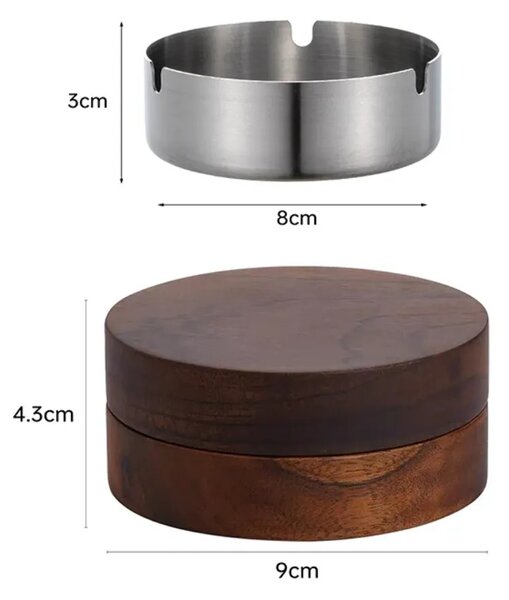 Gaira® Popelník Walnut 8343, Barva stříbrná