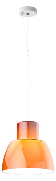 Nemo Lorosae, oranžové závěsné svítidlo se stínidlem ze skla, 1x60W E27, prům. 30cm