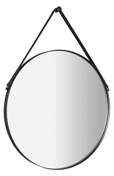 Sapho Sapho, ORBITER zrcadlo kulaté s koženým popruhem, o 50cm, černá mat, ORT050