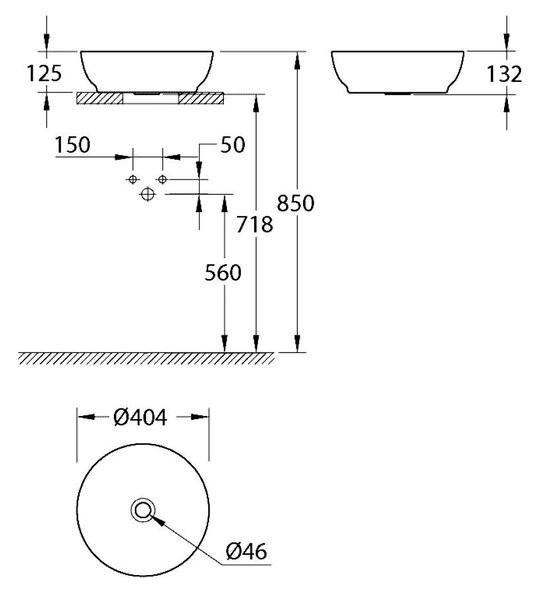 Grohe Essence umyvadlo 40x40 cm kulatý na pult bílá lesk 103538SH00