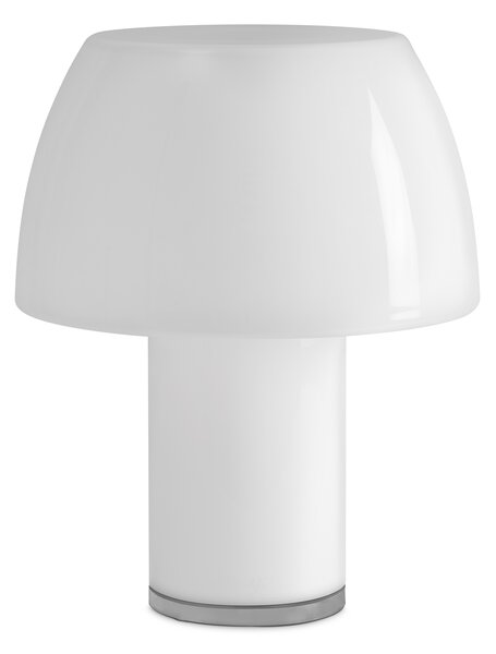 Nemo Lorosae, bílá stolní lampička se stínidlem ze skla, USB-C, 3W LED 2700, výška 25cm, IP55
