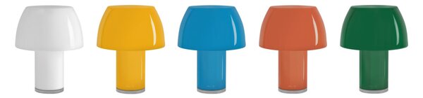 Nemo Lorosae, žlutá stolní lampička se stínidlem ze skla, USB-C, 3W LED 2700, výška 25cm, IP55
