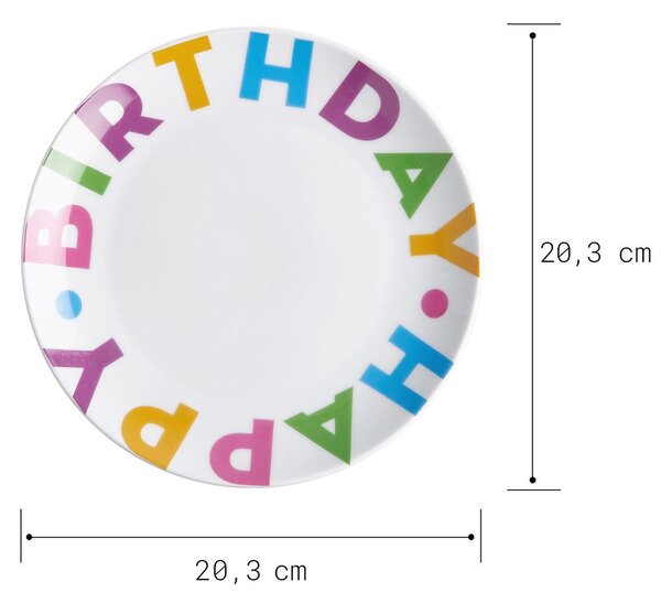 HAPPY BIRTHDAY Talíř 20 cm - mix