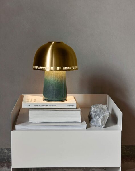 &Tradition Přenosná lampa Raku SH8, Blue Green & Brass 136746A118