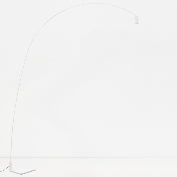 Nemo Fox, bílá designová stojací lampa, 15W LED 2700K stmívatelná, výška 225cm