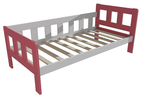 Vomaks Dětská postel se zábranou VMK010EB KIDS Rozměr: 80 x 170 cm, Barva: barva růžová + bílá