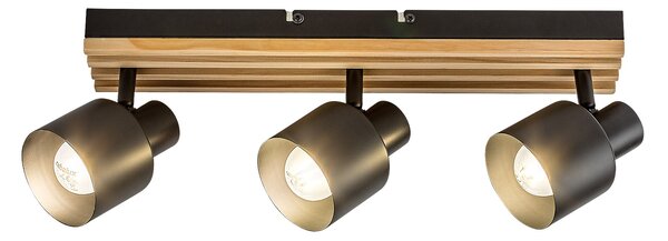 Rabalux Noxelle stropní světlo 3x10 W černá-dřevo 73422