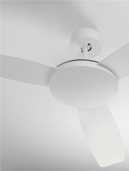 NOVA LUCE stropní ventilátor BLAIRE tělo z hliníku matná bílá a sklo 3ABS bílé listy 9952360