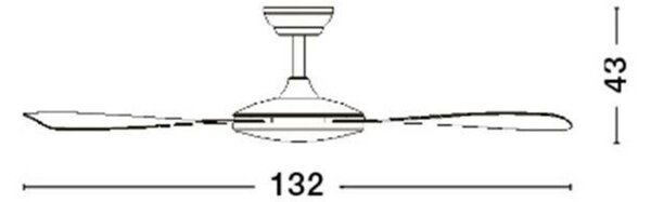 NOVA LUCE stropní ventilátor BLAIRE tělo z hliníku matná bílá a sklo 3ABS bílé listy 9952360