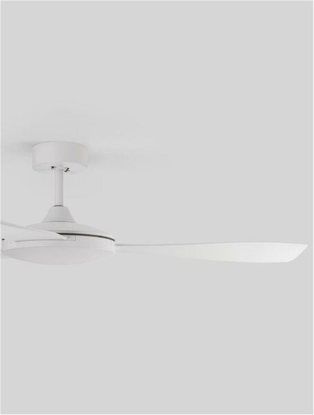 NOVA LUCE stropní ventilátor BLAIRE tělo z hliníku matná bílá a sklo 3ABS bílé listy 9952360