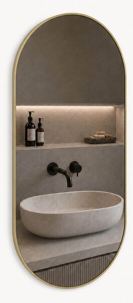 Baltica Design Aluma zrcadlo 40x80 cm oválný s osvětlením zlatá 5904107934327