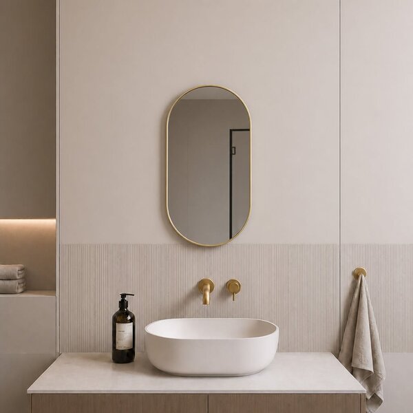 Baltica Design Aluma zrcadlo 50x70 cm oválný zlatá 5904107933580