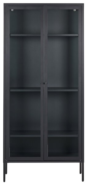 Skleněná vitrína HARTY Kov 80 cm Černá