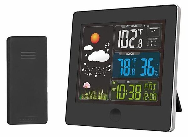 Solight TE80 - Meteostanice s LCD displejem 230V černá