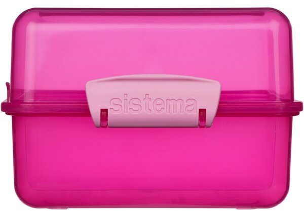 Sistema Dělený svačinový box Lunch Cube s 2 oddíly 1,4 l, růžová
