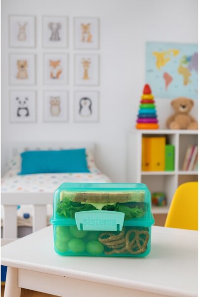 Sistema Dělený svačinový box Lunch Cube s 2 oddíly 1,4 l, mátová