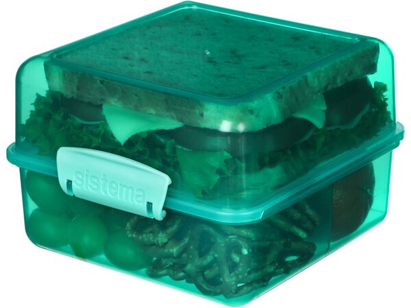 Sistema Dělený svačinový box Lunch Cube s 2 oddíly 1,4 l, mátová