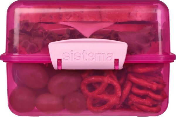 Sistema Dělený svačinový box Lunch Cube s 2 oddíly 1,4 l, růžová