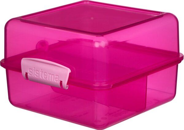 Sistema Dělený svačinový box Lunch Cube s 2 oddíly 1,4 l, růžová