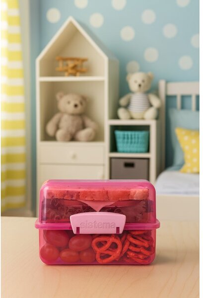 Sistema Dělený svačinový box Lunch Cube s 2 oddíly 1,4 l, růžová