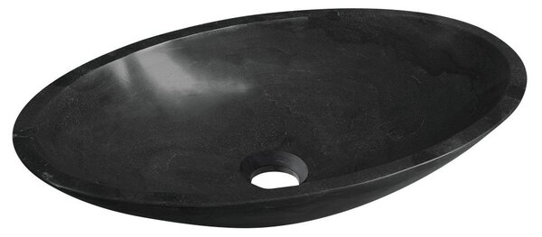 BLOK kamenné umyvadlo na desku, 60x35 cm, matný černý Marquin