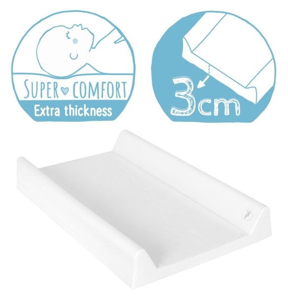 CebaBaby - Přebalovací podložka s pevnou deskou dvouhranná COMFORT 50x70 cm bílá