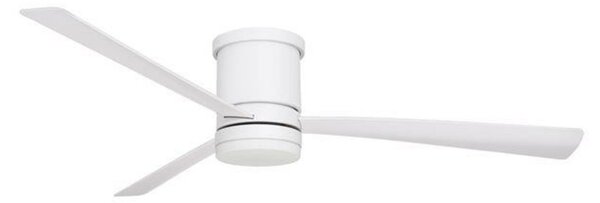 NOVA LUCE stropní ventilátor se světlem SILKY matná bílá ocel a sklo bílé dřevené listy 5 rychlostí 35W LED 18W 3000K 9953015