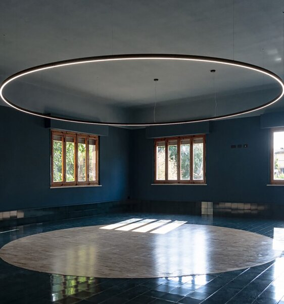 Ilti Zirkol Circle Downlight, bílé kruhové závěsné svítidlo, 226W LED 2700K DALI/PUSH, Ø500cm
