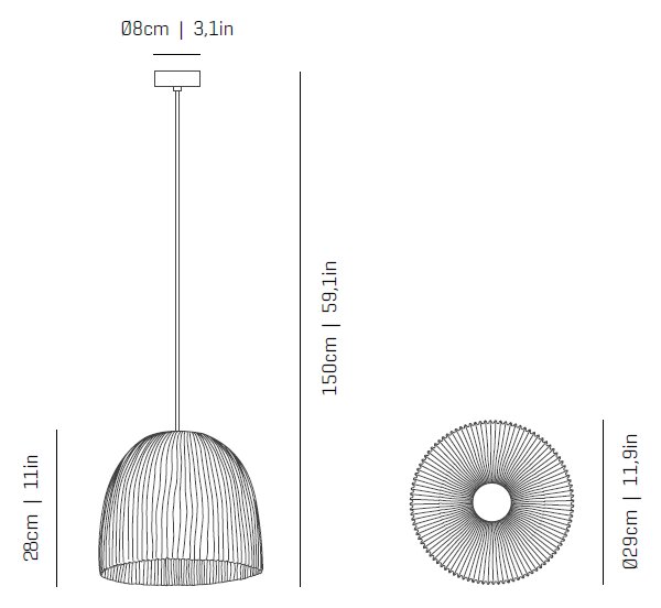 A-Emotional Light A-emotional Onn small, závěsné svítidlo, 1x12W LED E27, bílá, Ø29cm, výška 27cm