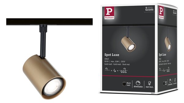 Paulmann 94917 Luxe, spot pro Urail system, max. 1x10W GU10, matná černá/matná zlatá