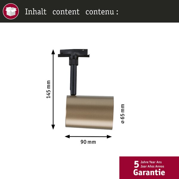 Paulmann 94917 Luxe, spot pro Urail system, max. 1x10W GU10, matná černá/matná zlatá