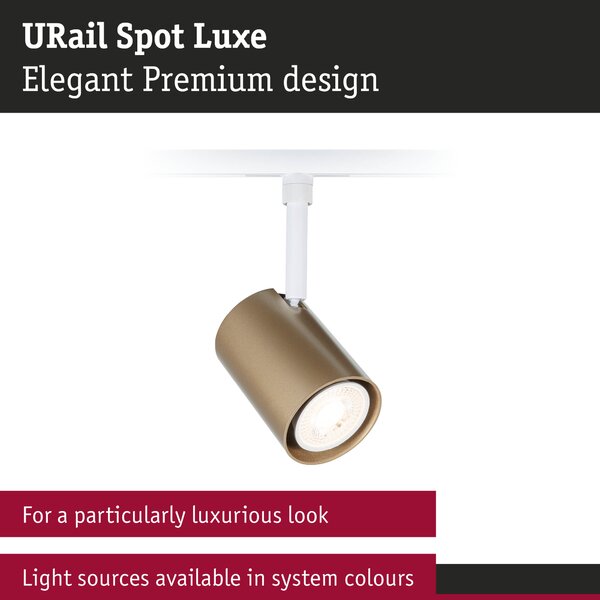 Paulmann 94916 Luxe, spot pro Urail system, max. 1x10W GU10, signální bílá/matná zlatá