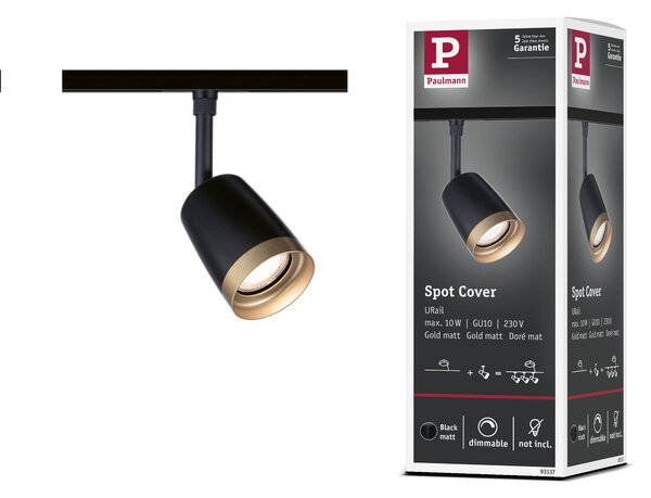 Paulmann 93137 Cover, spot pro Urail system, max. 1x10W GU10, matná černá/matná zlatá