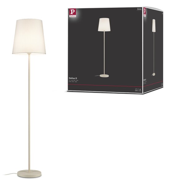 Paulmann 80103 Stellan, stojací lampa z kovu a krémové látky, 1x20W LED E27, výška 161cm