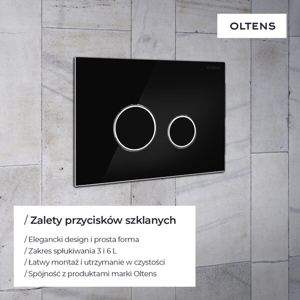 Oltens Torne splachovací tlačítko pro WC bílá/chrom 57200010