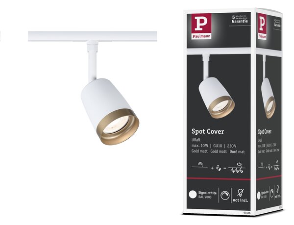 Paulmann 93136 Cover, spot pro Urail system, max. 1x10W GU10, signální bílá/matná zlatá