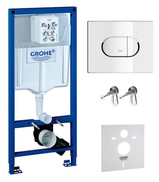 Sada podomítkový WC modul Grohe Rapid SL 38539001, splachovací tlačítko Grohe Arena 38858000
