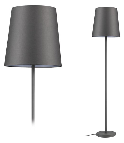 Paulmann 80105 Stellan, stojací lampa z kovu a šedé látky, 1x20W LED E27, výška 161cm