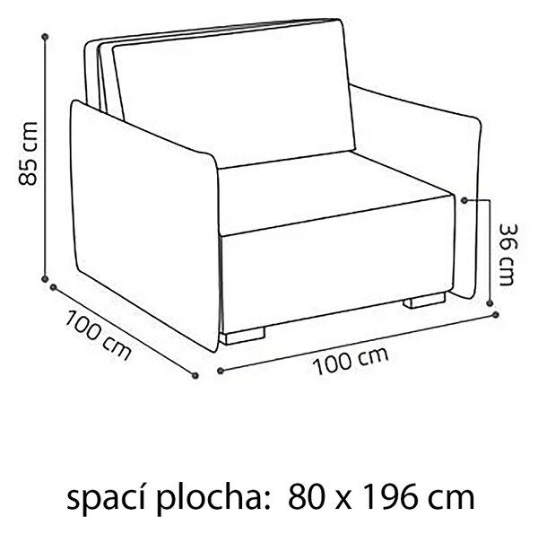 Pohovka VIVA I GLOW | 100 cm | rozkládací + úložný prostor | VÝBĚR TKANIN