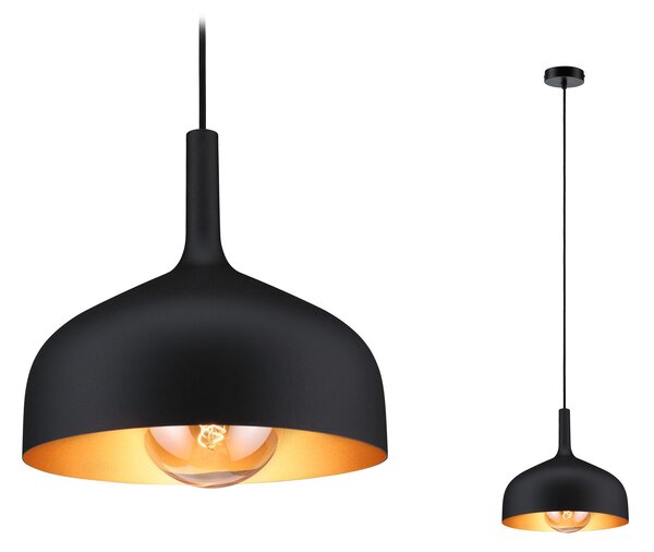 Paulmann 77062 Embla, černo/zlaté závěsné svítidlo, 1xE27, průměr 30cm