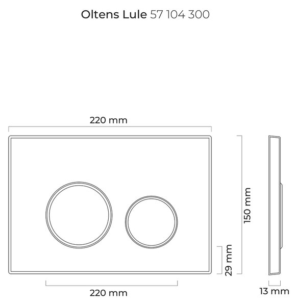 Oltens Lule splachovací tlačítko pro WC černá mat 57104300