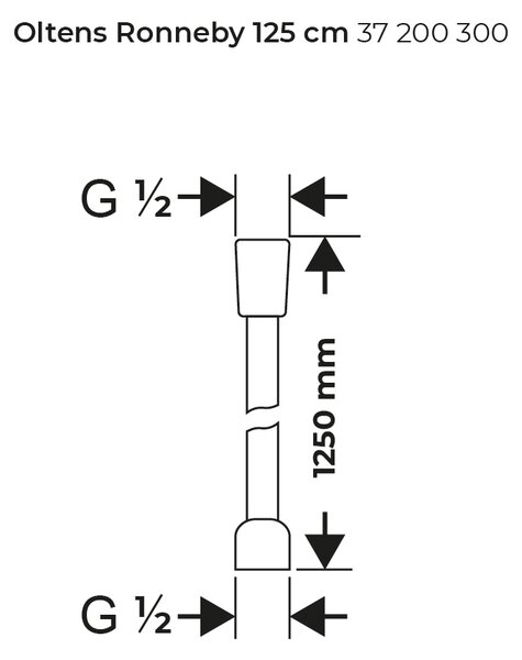 Oltens Ronneby sprchová hadice 125 cm černá mat 37200300