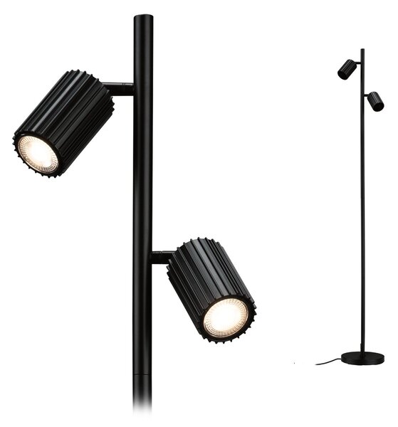 Paulmann 94924 Lirena, černá stojací lampa s 2 reflektory, 2xGU10, výška 157,5cm
