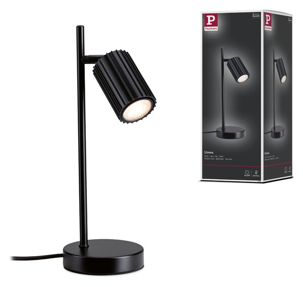 Paulmann 94923 Lirena, černá stolní lampa s 1 reflektorem 1xGU10, výška 35cm