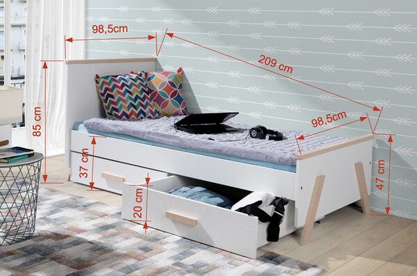 Meblobed Postel pro mládež Kora Velikost spací plochy: 200x90