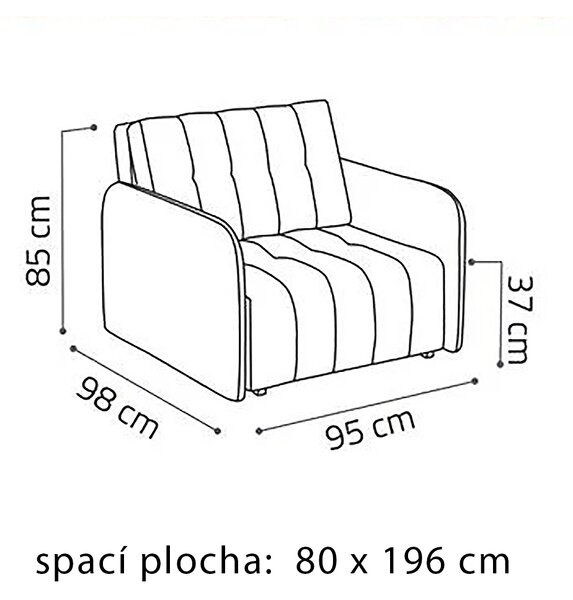 Pohovka VIVA I GRAND | 95 cm | rozkládací + úložný prostor | VÝBĚR TKANIN