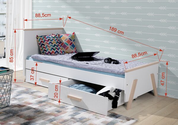 Meblobed Postel pro mládež Kora Velikost spací plochy: 200x90