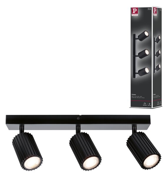 Paulmann 94921 Lirena, černá stropní svítidlo s 3 reflektory, 3xGU10, délka 39cm