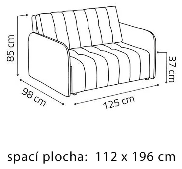 Pohovka VIVA II GRAND | 125 cm | rozkládací + úložný prostor | VÝBĚR TKANIN