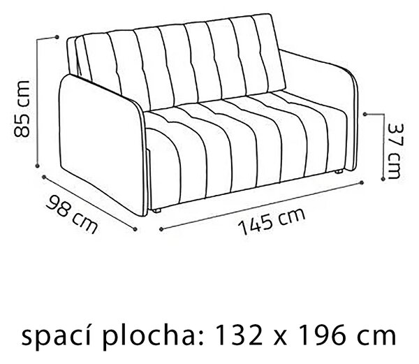 Pohovka VIVA III GRAND | 145 cm | rozkládací + úložný prostor | VÝBĚR TKANIN